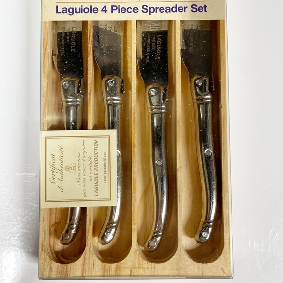 Sabatier Laguiole 4 Piece Spreader Set Stainless Steel Knives Vintage New in Box - Picture 4 of 4